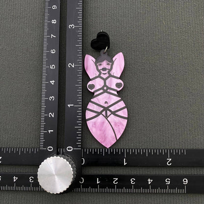Acrylic Sexy Woman Dangle Earrings