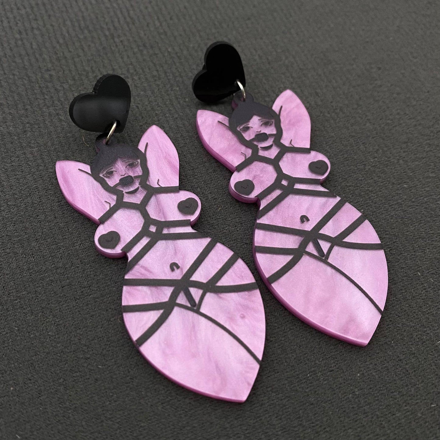 Acrylic Sexy Woman Dangle Earrings