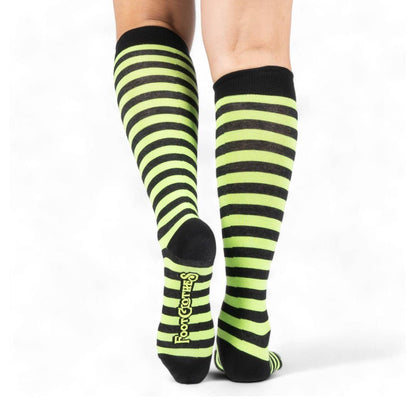 Lime and Black Stripes Knee High Socks