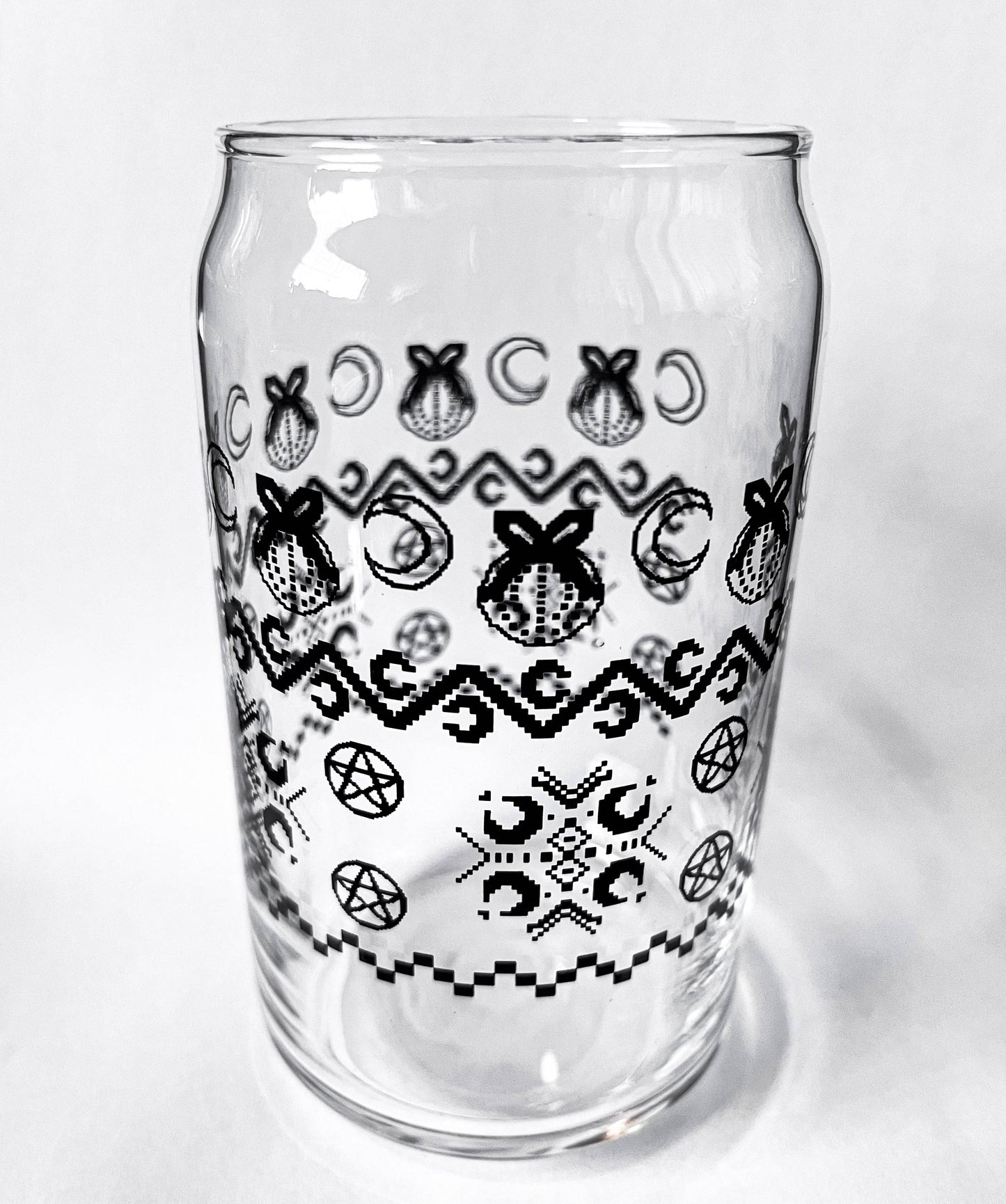 Yule Can Glass | drinkware | yule | glass straw | Christmas