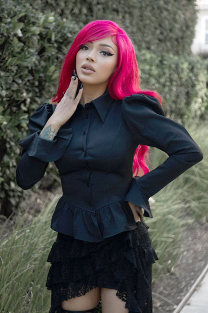 Ravenmourne Puff Sleeve Peplum Top
