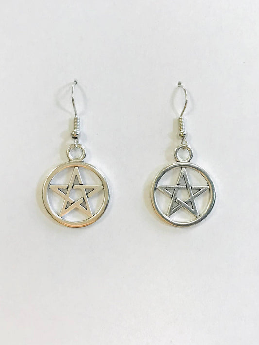 Silver Pentacle Earrings