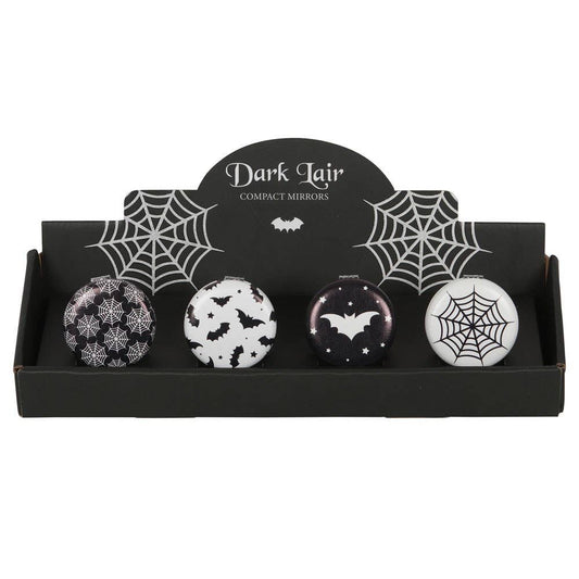 Gothic Bat and Spiderweb Compact Mirrors