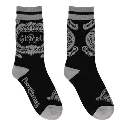 At Rest Coffin Plaque Crew Socks