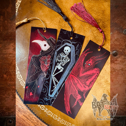 Plague Doctor Bookmark with Gold Tassel
