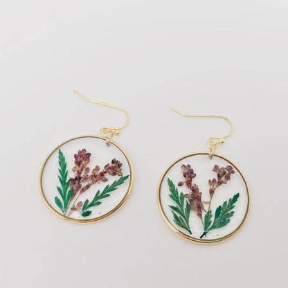 Pressed Dried Flower Earrings