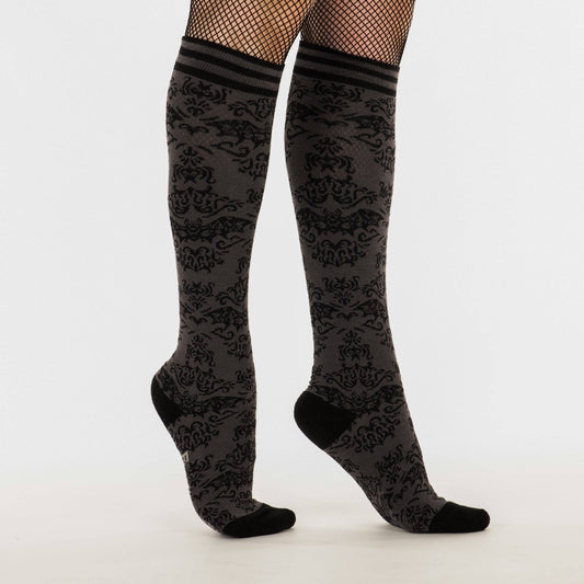 Bat Damask Knee High Socks