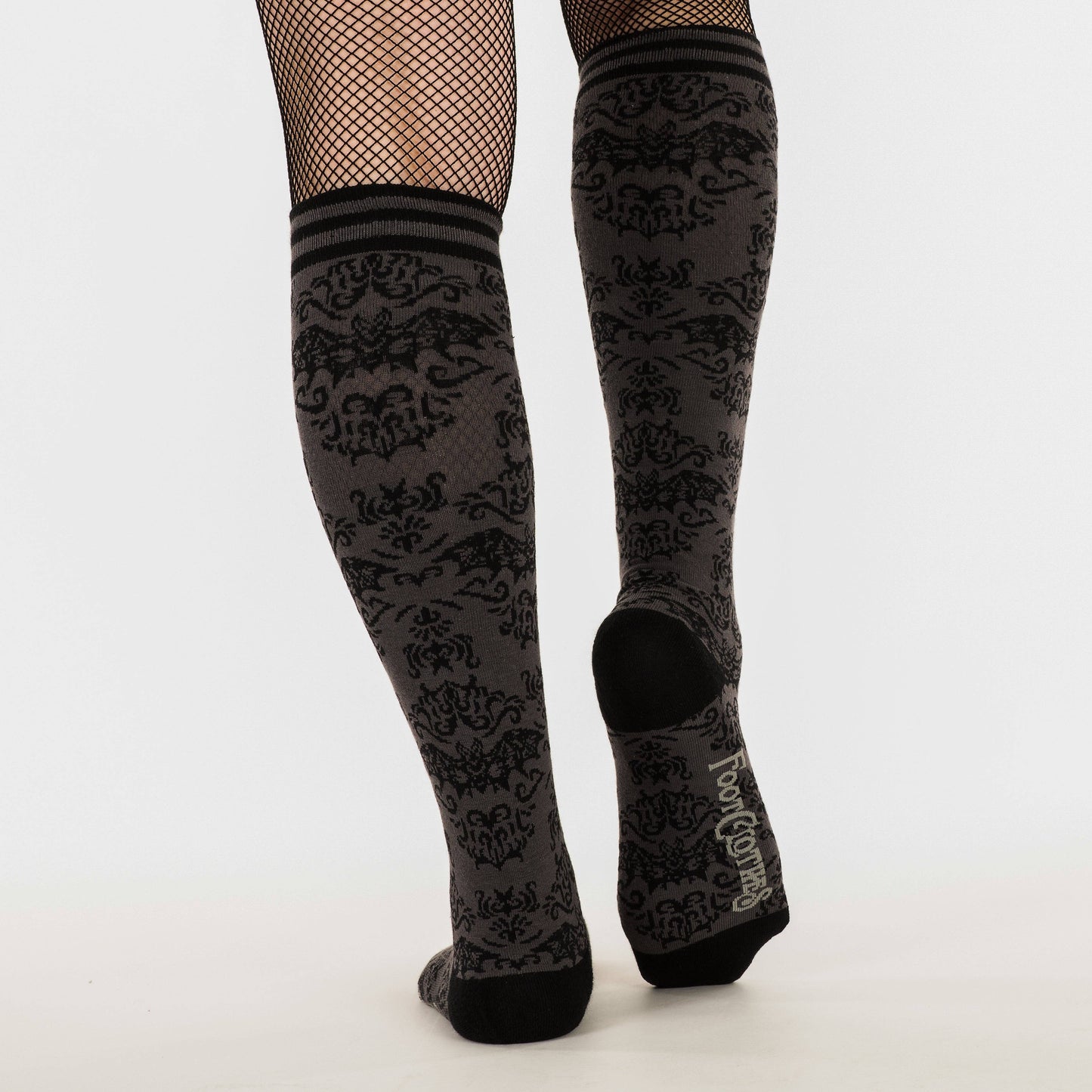 Bat Damask Knee High Socks