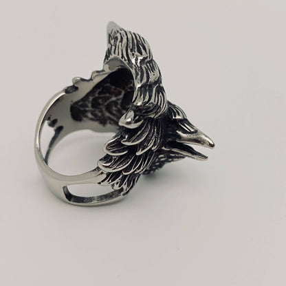 Viking Crow Stainless Steel Ring