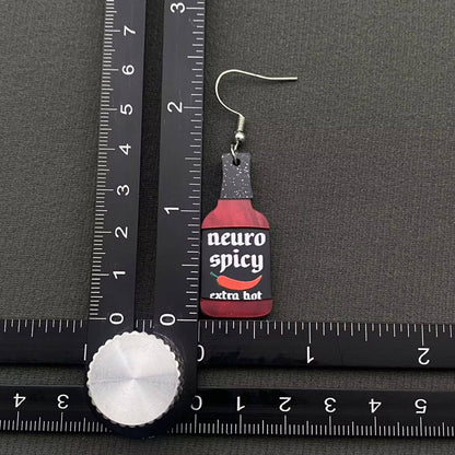 Neuro Spicy Chili Paste Acrylic Dangle Earrings