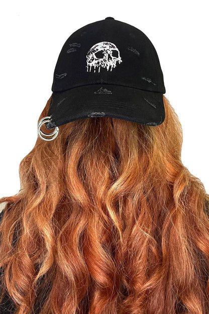 Skull Drip Pierced Baseball Cap