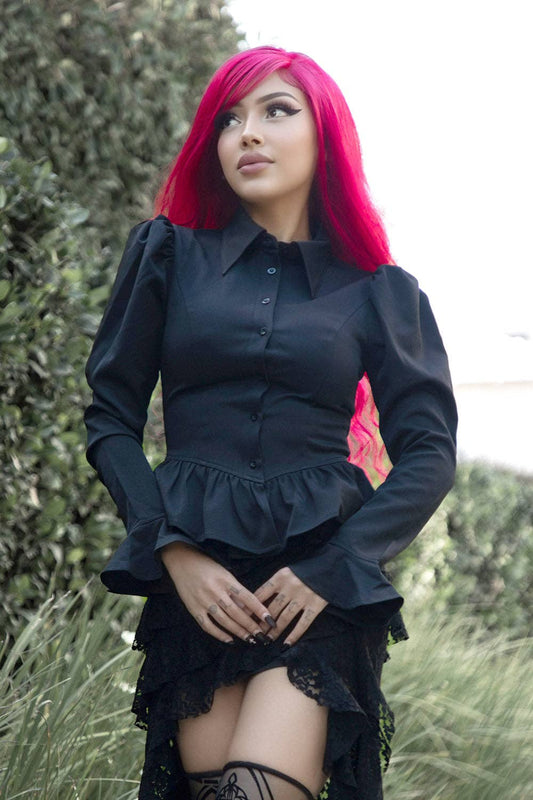 Ravenmourne Puff Sleeve Peplum Top