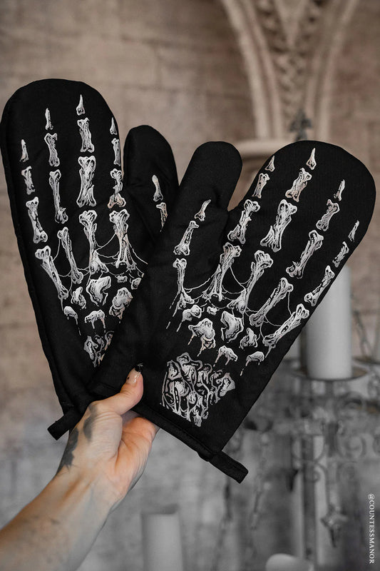 Skeleton Oven Mitts