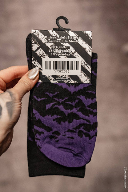 Purple Moonlight Bat Socks