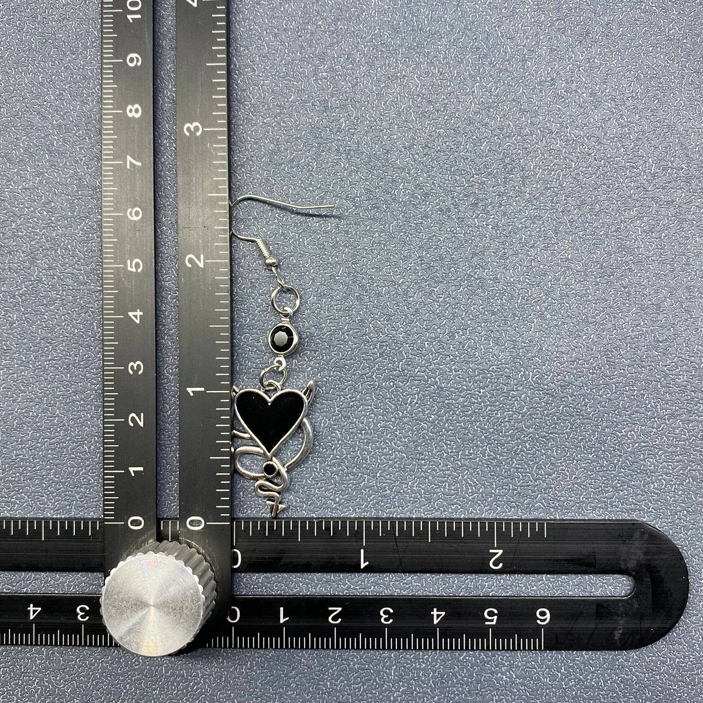 Gothic Style Demon Heart Dangle Earrings - GT