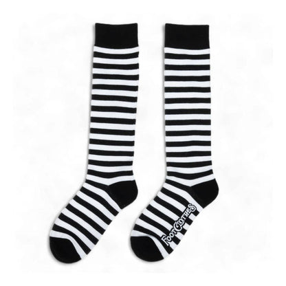 White and Black Stripes Knee High Socks