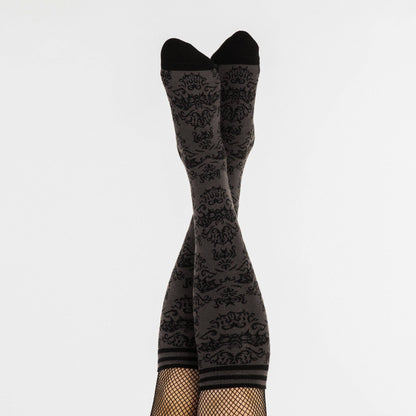 Bat Damask Knee High Socks