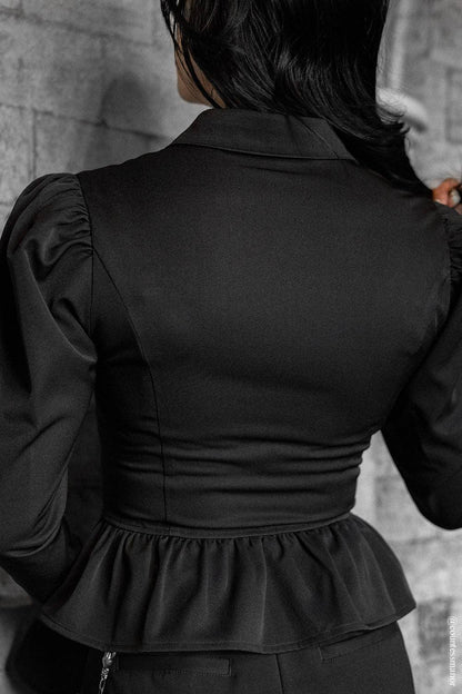 Ravenmourne Puff Sleeve Peplum Top