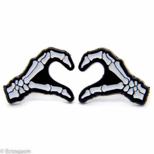 Skeleton Heart Enamel Pin Set