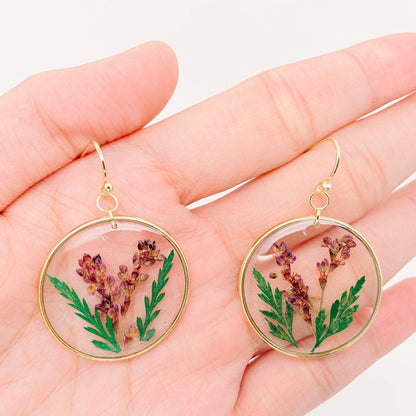 Pressed Dried Flower Earrings