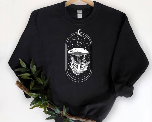Moon Magic Mushroom - Cottagecore Nature Sweatshirt
