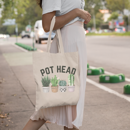 Pot Head Plant Lover Gardener Tote Bag