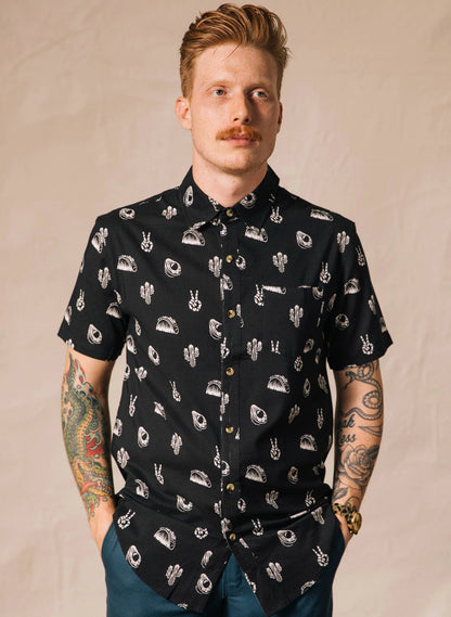 No Problemo Cactus Tacos Button Down Shirt