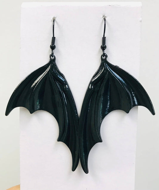 Black Bat Wing Earrings