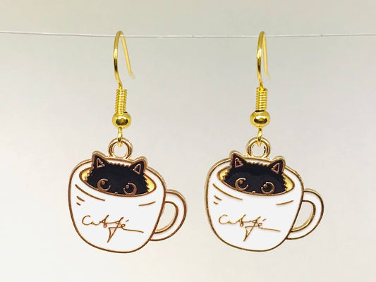 Coffee Cat Earrings